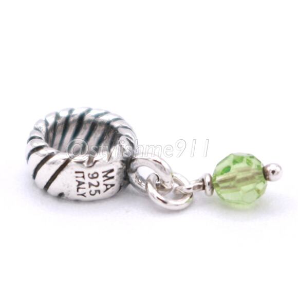 Michael Anthony Sterling Silver Green Dangle Charm - Picture 9 of 10